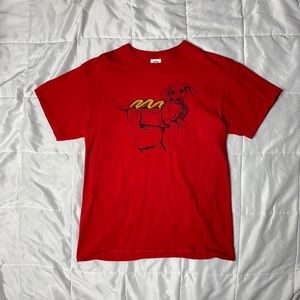 HOTDOG-DOG GRAPHIC T-SHIRT - RED